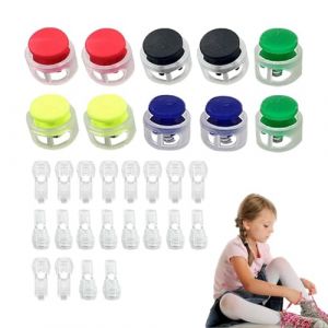 G&eacute;n&eacute;rique Boucle de verrouillage de lacet, serrures de cravate de dentelle de chaussure | 5 paires de fermetures &agrave; ressort &agrave; bascule pour lacets | Syst&egrave;me de fixation de chaussures pour chaussures (QEYOUNG, neuf)