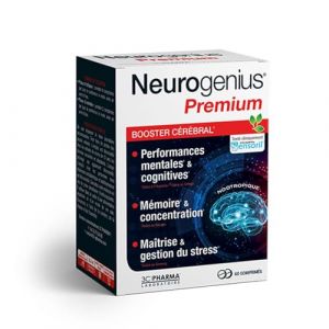 NEUROGENIUS PREMIUM | Nootropique Puissant pour Performances Mentales | M&eacute;moire, concentration et Gestion du Stress | Formule avec 4 Complexes et Sensoril Cliniquement Test&eacute; | 60 Capsules - 3C PHARMA (EasyPara, neuf)