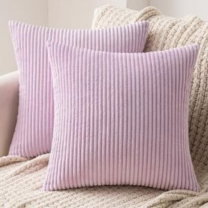 MIULEE Lot de 2 Decorative Housse de Coussin en Velours Côtelé Canapé Taie d'oreiller Douce pour Maison Salon Chambre Lit Clic Clac 40x40 cm Violet (MIULEE HOME, neuf)