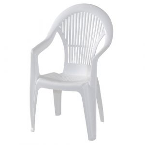 Fun Star Progarden 86450 Fauteuil empilable Vega, 39 x 41 x 101 cm, Plastique Blanc (Ferramenta Martina, neuf)