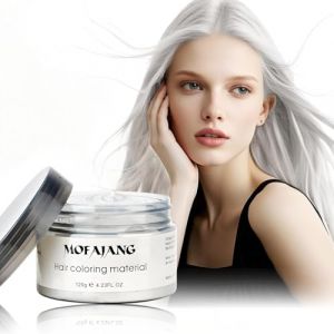 Coloration Temporaire Cheveux, 4.23 oz Coloration Cheveux Femme Homme, Cire Colorante Temporaire Pour Cheveux Facile À Laver Et À Changer De Couleur, Convient Pour Cosplay Halloween (Blanche) (SOVONCARE Official FR, neuf)