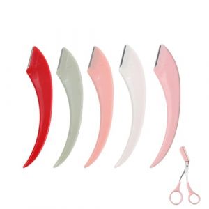 Beginner's Safety Eyebrow Razor - Stainless Steel Crescent Blade with Micro-Guard, Easy Eyebrow Shaping Women Makeup Tools for Beginners Makeup Lover (MIX5pcs) (jingruojixiea, neuf)