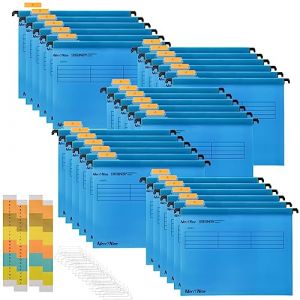 Dossiers suspendus A4, MerryNine 30PCS de fichiers suspendus en polypropyl&egrave;ne pour classeur avec onglets et inserts pour cartes pour l'organisation &agrave; l'&eacute;cole, &agrave; la maison, au travail et au bureau (MerryKnight, neuf)