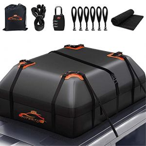 Sac de Toit, 425L Coffre de Toit de Voiture Pliable 15 Pieds Cubes Coffre de Toit Souple Pliable Etanche pour Toutes Les Voitures avec/sans Porte-Bagages (Cudnfsdk, neuf)