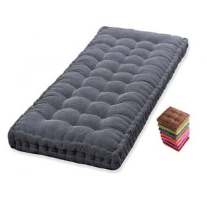 Coussin pour Banc de Jardin Exterieur 170 cm 110x50 Coussin de sol Coussins pour Bancs de Jardin 120 140 180 90 cm Coussin Matelas Assise Dossier pour Banc de Jardin Balancelle Interieur(Dark Gray 11, (MOSIED, neuf)