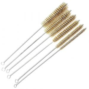 Bkemkri 6 Pièces Ensemble de Laiton Goupillon Nettoyage, Brosses à Tube en Laiton avec Manche Long 8mm/10mm/12mm/15mm/20mm/25mm, Nettoyage Laiton Brosse à Fils Ensemble pour Tube de Cylindre Chaudière (Janeke Marte, neuf)