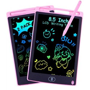 2 Pièces LCD Tablette D'écriture 8.5 Pouces Coloré, Ardoise Magique, Jouets pour Enfants, Jouet Filles 3-10 Ans, l'écriture et Le Dessin sans Papier Adultes électronique Memo Board (Rose+Rose) (ERMES0927, neuf)