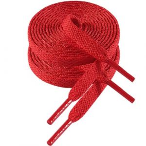 VSUDO Lacets Rouges Plats 120 cm pour Baskets, Lacets Chaussures Rouge Plat pour Sneakers - Compatible avec Nike Air Force, Adidas Stan Smith, Converse, Vans, New Balance, etc. (1 Paire-Rouge-120cm) (VSUTEK-EU, neuf)