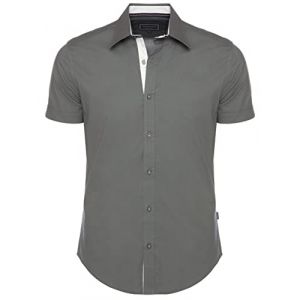Carisma Chemise à manches courtes pour homme - Couleur unie - Tailles S à 5XL - Chemise basique à manches courtes en 97 % coton - Chemise d'été pour homme en coupe droite - Chemise à manches courtes (carismaseller, neuf)