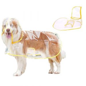 Poncho de Pluie pour Chiens, Imperm&eacute;able Chien,TransparentManteau AntiPluie, Boutons R&eacute;glables, Convient aux Grands Chiens (Fayemoon, neuf)
