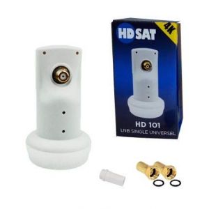 HDSAT HD101 LNB Single Tête Parabole Universelle Full HD 4K Gain 65dB France Astra EUTELSAT (LVGROUP, neuf)
