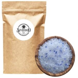 SIVIFOOD Sel bleu 600g – Cristaux naturels rares – Sel gemme non raffiné pour moulin, cuisine gourmet, barbecue, plats orientaux bleu saphire sel marin (TTM Germany, neuf)
