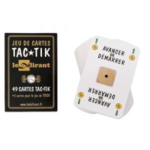 Jeu de Cartes TACTIK - Conçu et Fabriqué en France. Paquet de 49 Cartes Originales pour Jouer au TAC TIK + 5 Cartes pour Jouer au Jeu de Tock ou TOC. Marque française Le Délirant®. (Le Délirant, neuf)