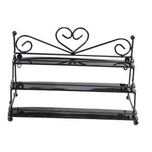 Healeved Organisateur Vernis Ongles M&eacute;tal Noir Support Stable Antid&eacute;rapant &agrave; Rang&eacute;es C&oelig;ur D&eacute;coratif Pr&eacute;sentoir Multifonction Pour Ranger Vernis Et Cosm&eacute;tiques (Accompany JY, neuf)