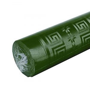 Pro Nappe - R&eacute;f R485018I - Nappe jetable en papier damass&eacute; en rouleau de 50 M de long X 1,18 M de large - Papier damass&eacute; au motif universel chic et classique - 166 couverts - Couleur vert sapin (SANYGIENE, neuf)