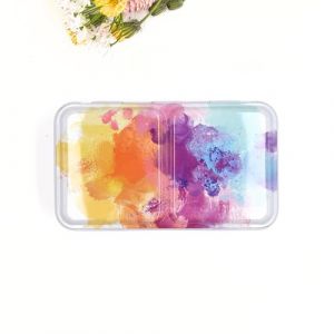 My Rock Way Bo&icirc;te portable vide Colourful Days en m&eacute;tal pour aquarelle 12 demi-godets ou 6 godets avec palette de m&eacute;lange et anneau de pouce. Bo&icirc;te d'aquarelle de voyage l&eacute;g&egrave;re, parfait pour un cadeau (My Rock Way, neuf)