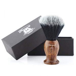 Blaireau de rasage en poils de blaireau faits &agrave; la main 100 % base en bois v&eacute;ritable Parfait pour le rasage humide, rasoir de s&eacute;curit&eacute;, rasoir double tranchant (JAG GERMANY, neuf)