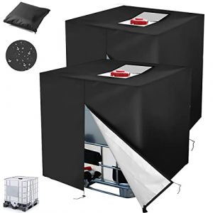 2 PCS Bache pour Cuve 1000L IBC,Bache Couverture Réservoir IBC d'eau de Pluie Housse Cuve 1000L,Housse de Protection, Anti-UV Anti-poussière Couverture Container Réservoir IBC,Bâche de Protection (BRone, neuf)
