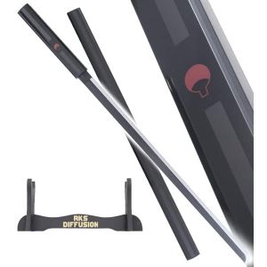 Sasuke Katana Tout en Bois Lame en Bois Epee Sasuke Decoration Sabre Replique Kusanagi Noir + Support en Bois Inclus (Repliksword, neuf)