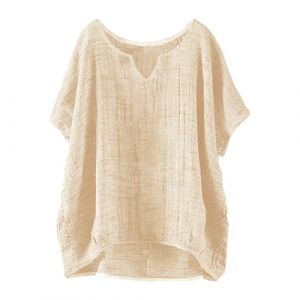 Destockage Solde du Jour Tee Shirt Femme avec Poche Chemisier Elegant Blouse Blanche Cache Coeur Chemise Gaze De Coton Jaune en Lin T Shirts Grande Taille Tunique Manche Dentelle Petit Haut (Uwdiohq, neuf)