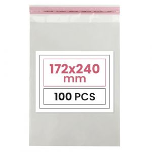 Netuno 100 sachets plats en PP 17,2 x 24 cm sachets plastiques transparents en polypropyl&egrave;ne emballages d'envoi sacs plastiques transparents sacs plats d'exp&eacute;dition sac d'exp&eacute;dition plastique (netuno, neuf)