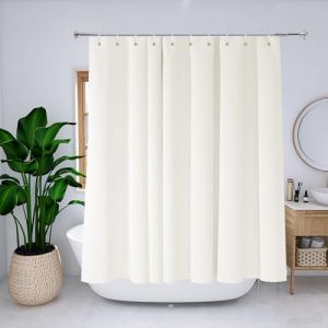 YISURE Rideau de Douche Beige 180 x 220 cm, Lavable en Polyester avec œillets métalliques, Largeur 180 x Hauteur 220 cm (JasmineHome, neuf)