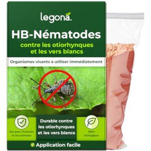 Legona HB-nématodes contre l’otiorhynque - 2 m² / 1 millions - Efficace et naturel contre les larves du hanneton, du jardinier et autres coléoptères (Legona-FR, neuf)