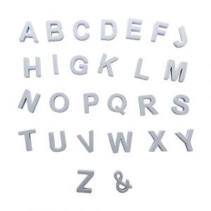 MINGZHE 124 Pi&egrave;ces Lettres Magn&eacute;tiques D&eacute;coratives Lettres de L'alphabet Magn&eacute;tiques EVA Majuscules Alphabet ABC Aimants pour R&eacute;frig&eacute;rateur Outils &eacute;ducatifs pour L'orthographe et(Gris) (yumeimeimei, neuf)