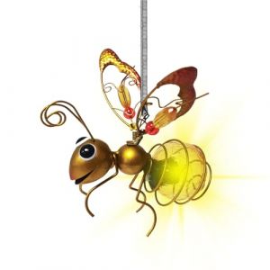 Shenrongtong Lampe Abeille Suspendue Énergie Solaire, Lanterne Jardin Lumière LED Solaire, Décoration Jardin, Guirlande Lumineuse Solaire Abeille/Coccinelle/Papillon, Lumières Solaires Animaux (QIQI-line, neuf)