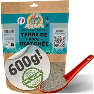 100% Terre de Diatomée Alimentaire Blanche | Poudre de Diatomée pour Punaise de Lit et Cafards (600g Vrac) - Doypack Gris (SASU LLBMC, neuf)