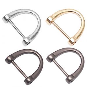 PLABBDPL M&eacute;tal D Boucles 8Pcs, D'anneau,Anneaux en D en Fer &agrave; Cheval en M&eacute;tal,Anneaux en D pour poign&eacute;es de Sac ou Portefeuille, Attaches pour Anses de Sac,D D&eacute;tachable Anneau Sac Fermoir (Newbilty OU, neuf)