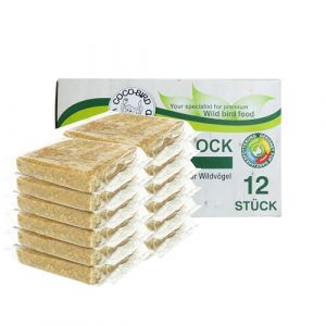 Bloc d'énergie pour oiseaux sauvages toute l'année - Avec insectes riches en protéines - Nourriture grasse pour oiseaux sauvages et écureuils - Bloc de graisse avec vers de farine - 12 x 300 g (BLUMIXX, neuf)