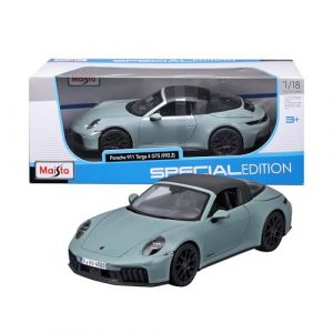 Maisto - Porsche 911 Targa 4 GTS Hybrid 2025, &Eacute;chelle 1:18, Mod&egrave;le Diecast avec 4 Ouvertures, Licence Porsche, D&eacute;tails Soign&eacute;s, Assortiment Al&eacute;atoire, &Acirc;ge 3+ Ans (Modellauto18, neuf)