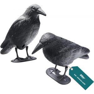 Sillar Corbeau Noir, Répulsif Pigeons en Plastique 2 Pièces, Corbeau Assis | Répulsif Oiseaux & Balcony Decoration, Naturel Antiparasitaire Protection | Repousser, Effrayeur d'oiseaux, Épouvantail (agdmaster, neuf)