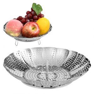 Vicloon Panier Vapeur INOX, Paniers Cuit-Vapeur Inoxydable, Pliable Panier Vapeur avec 3 Pieds en Acier INOX, Pliable Vegetable Steamer Accessoire pour La Nourriture L&eacute;gumes Fruits - Petite (Vicloon&reg;-FR, neuf)