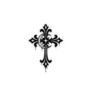 Croix Lune Herbe Printemps Et Été Nouvelle Marée Cool Europe Et États-Unis Autocollants De Tatouage Haut De Gamme Imperméables Et Durables Pour Hommes Et Femmes (CHJWEIHHERT, neuf)