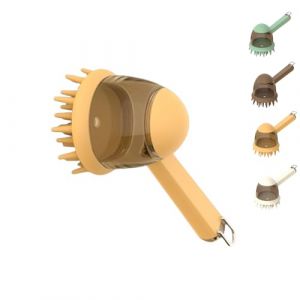 Brosse De Bain Pour Animaux De Compagnie,Brosse De Bain 2 En 1 Pour Chiens Et Chats,Brosses À Shampoing Antidérapantes Pour Chiens, Avec Distributeur De Savon (jaune,1pcs) (Jiangtuo Store, neuf)