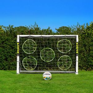 FORZA 183 cm x 122 cm But de Football en PVC | Cage, Filet et Poteaux R&eacute;sistants aux Intemp&eacute;ries | Sac de Transport, Mur de Tir et Ballon de Foot en Option (But + Ballon + Mur de Tir) (Net World France, neuf)