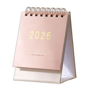 NOPKESV 1 Pi&egrave;ce Mini Calendrier de Bureau, Poche de Juillet 2025 &agrave; D&eacute;cembre 2026, Petit Mensuel, Planificateur Annuel Acad&eacute;mique, Agenda et Planning Familial pour la Maison Bureau &Eacute;cole (Rose) (WANGSHENGYA, neuf)
