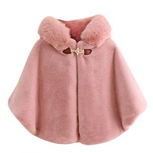 De feuilles Cape à Capuche Bébé Hiver Blousons Capuchon Fausse Fourrure Poncho en Coton Souple Mignon pour Fille Fillette Automne (De feuilles, neuf)