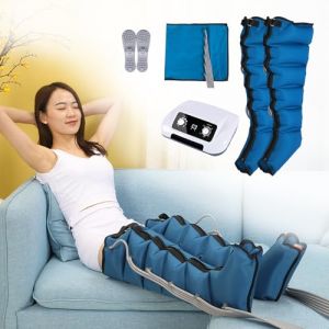 GHCCDAM Bottes De Pressothérapie 6 Cavités, Drainage Lymphatique Jambes, Appareil Pressothérapie, Anti Jambes Lourdes, 6 Chambre Pressothérapie Jambes Lipoedeme Appareil (Bleu 2 Jambes + Taille) (guo hong bin, neuf)