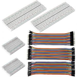 HOMURY Kit de platine d'essai sans soudure : 2 pièces de platine d'essai 830 points + 2 pièces de platine d'essai 400 points + 120 broches femelles à femelles mâles vers femelles mâles vers mâles (Huiangeu, neuf)