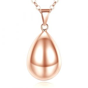 CELESTIA Bola Grossesse, Collier Bolas de Grossesse, Plaqué Or Rose Pendentif avec Son Carillon Apaisant Bijoux Cadeau Femme Enceinte/Future Maman, Chaînes Réglables 76~114 cm (CELESTIA, neuf)