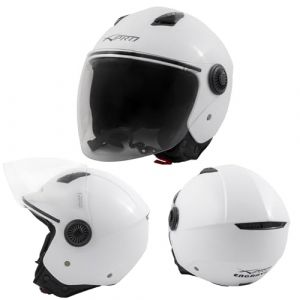 Casque avec Visi&egrave;re Longue Moto Scooter Quad Jet ECE 22 Blanc XXL (sonicmoto, neuf)