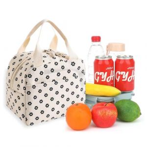 DIFLAX Sac Isotherme Repas, Lunch Bag Isotherme Femme, Sac &Agrave; Lunch Isotherme Lunch Box Isotherme Glaciere Souple, Sac Repas Isotherme Femme F&uuml;r Bureau Arbeit D&eacute;jeuner &Eacute;tudiants(Blanc, 26x21x18cm) (SVF TUNDER PRICE, neuf)