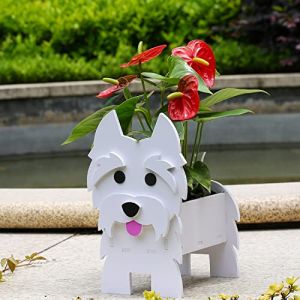 Gochoi Petit Jardinière Pot Cadeaux Westie pour Les Amateurs de Westie Trucs Décor Chien Pot de Fleur Jardin Exterieur Intérieur PVC pour Plante Pot Rectangulaires Animal pour Pot Succulent,S Westie (Gochoi, neuf)