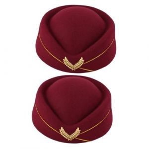 GALPADA 2 Pièces costume de chapeau d'agent de bord branché groupe chapeaux pour femmes chapeau de casemate hôtesse de l'air jouer chapeau d'hôtesse de l'air casquette hôtesse de l'air (Hargrove Hare, neuf)