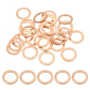 PATIKIL Joint Cuivre M16, 30 Pièces 16mm ID 22mm OD 1.5mm D'Épaisseur Rondelle Plate Métrique pour Vis Boulons Bouchons de Vidange D'Huile (PATIKIL UK, neuf)