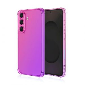 Topme Coque pour Samsung Galaxy S25 FE (6.7" inches), &Eacute;tui de T&eacute;l&eacute;phone Portable en Silicone TPU Souple avec D&eacute;grad&eacute; de Couleur Transparent - Rose Mauve (topme, neuf)