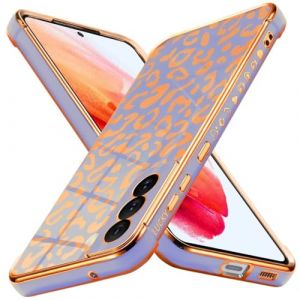 ATISIJIE pour Samsung Galaxy S23 Plus léopard Coque,Shock-Absorption et Anti-Rayures Coque Portable Femme Plaqué Scintillant Coque pour Samsung Galaxy S23 Plus-Violet (TISIM, neuf)